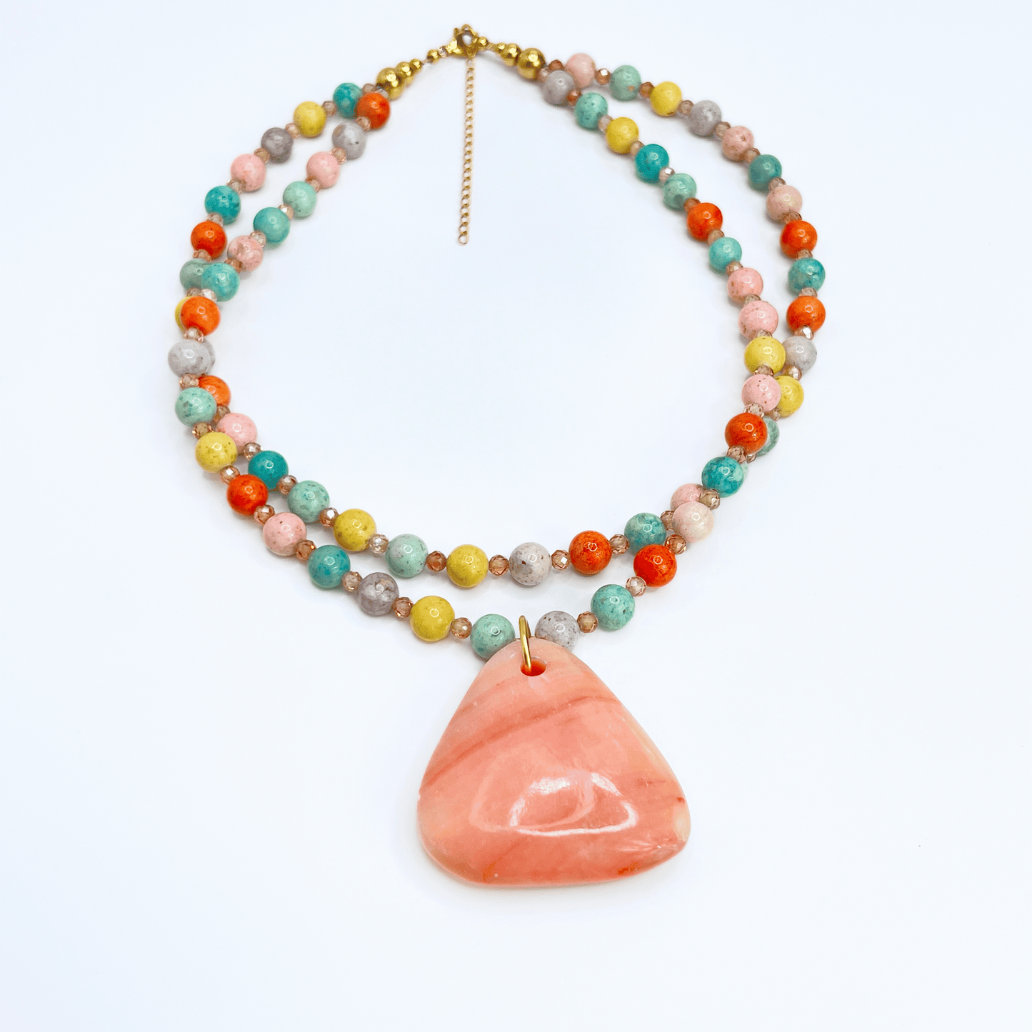 Souljewls “Energía Divina” Double Jade Necklace with Agate Cornelian