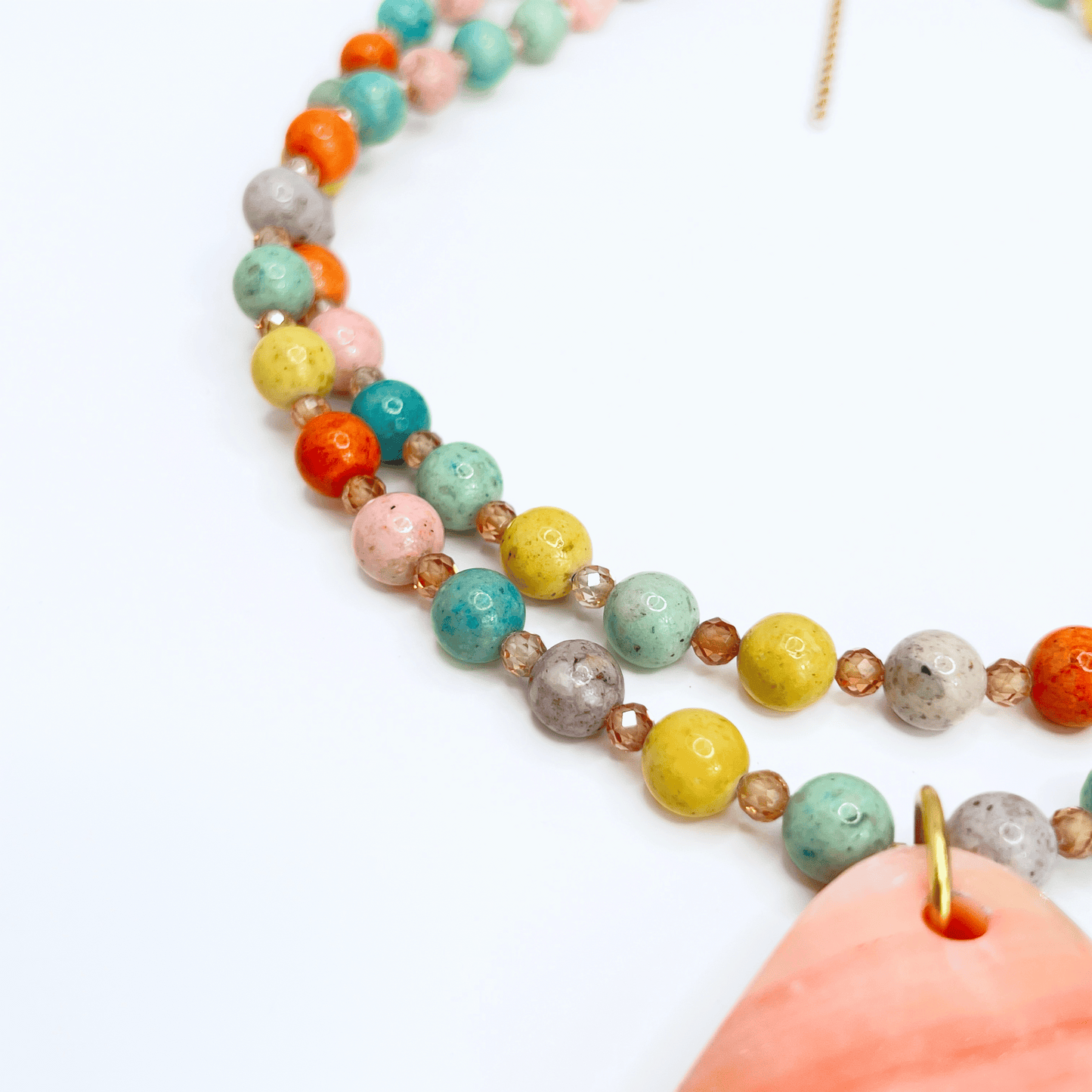 Souljewls “Energía Divina” Double Jade Necklace with Agate Cornelian