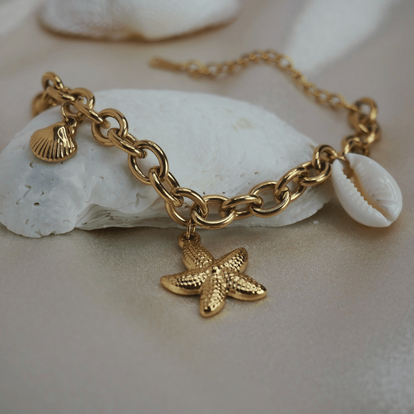 Souljewls – “Ocean Spirit” Stainless Steel Bracelet with Marine Charms