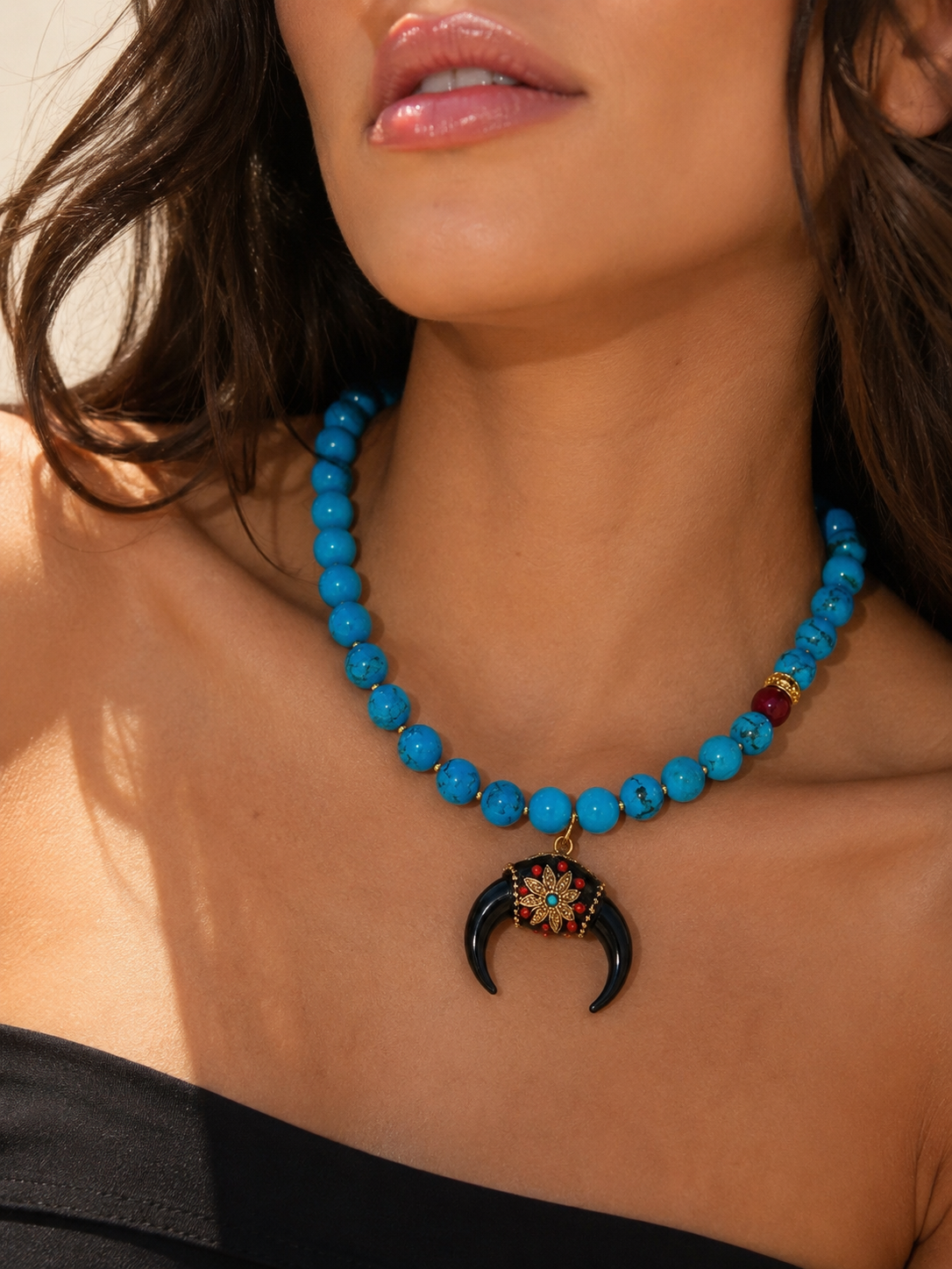 Luna Negra Turquoise Statement Necklace