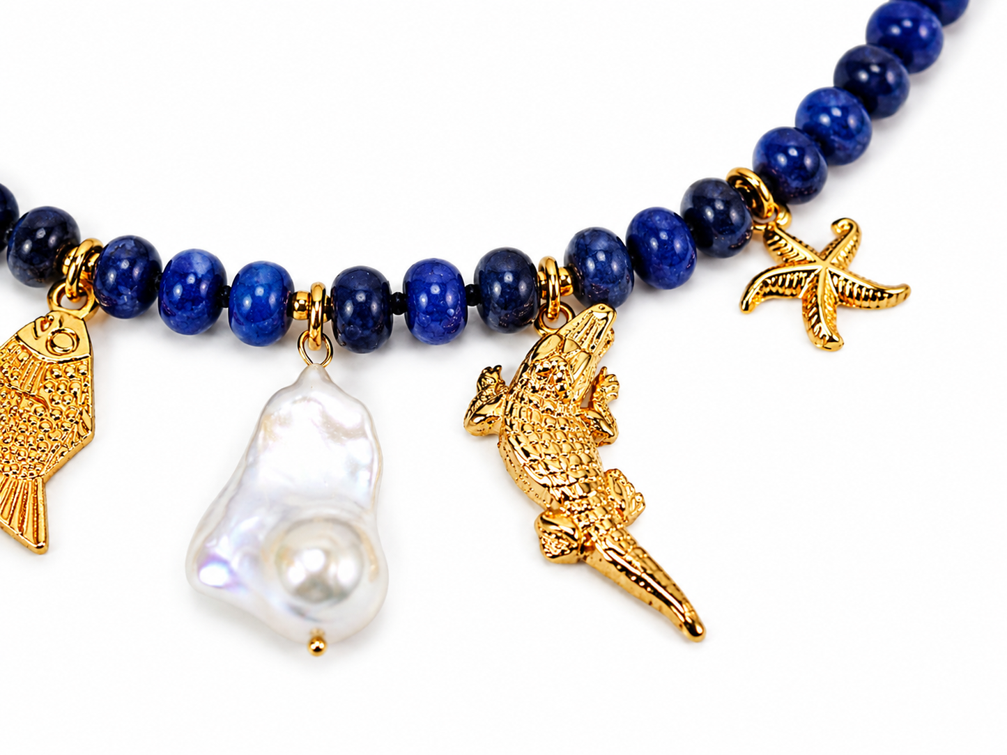 Mar Profundo Sodalite Charm Necklace