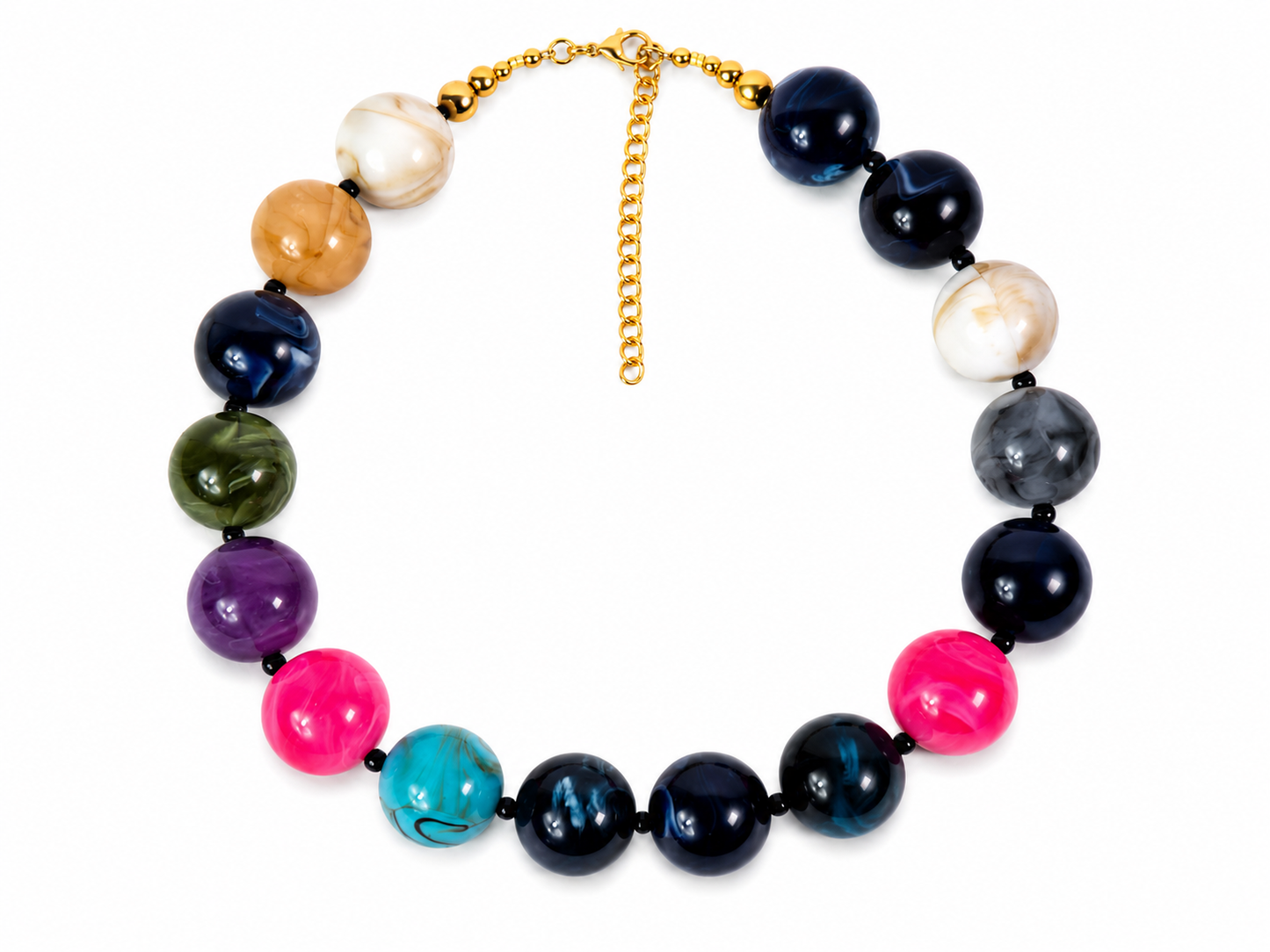 Mosaico Chunky Acrylic Bead Necklace