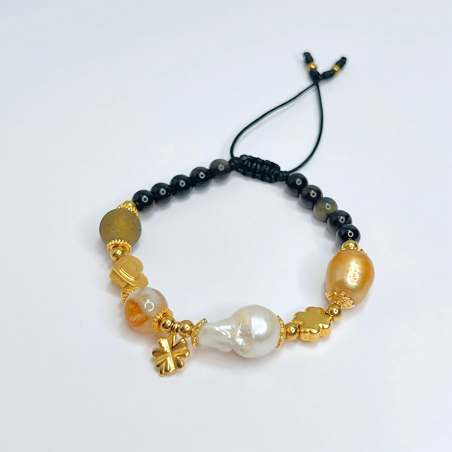 Souljewls Golden Obsidian & Citrine Bracelet – Luck, Protection & Abundance