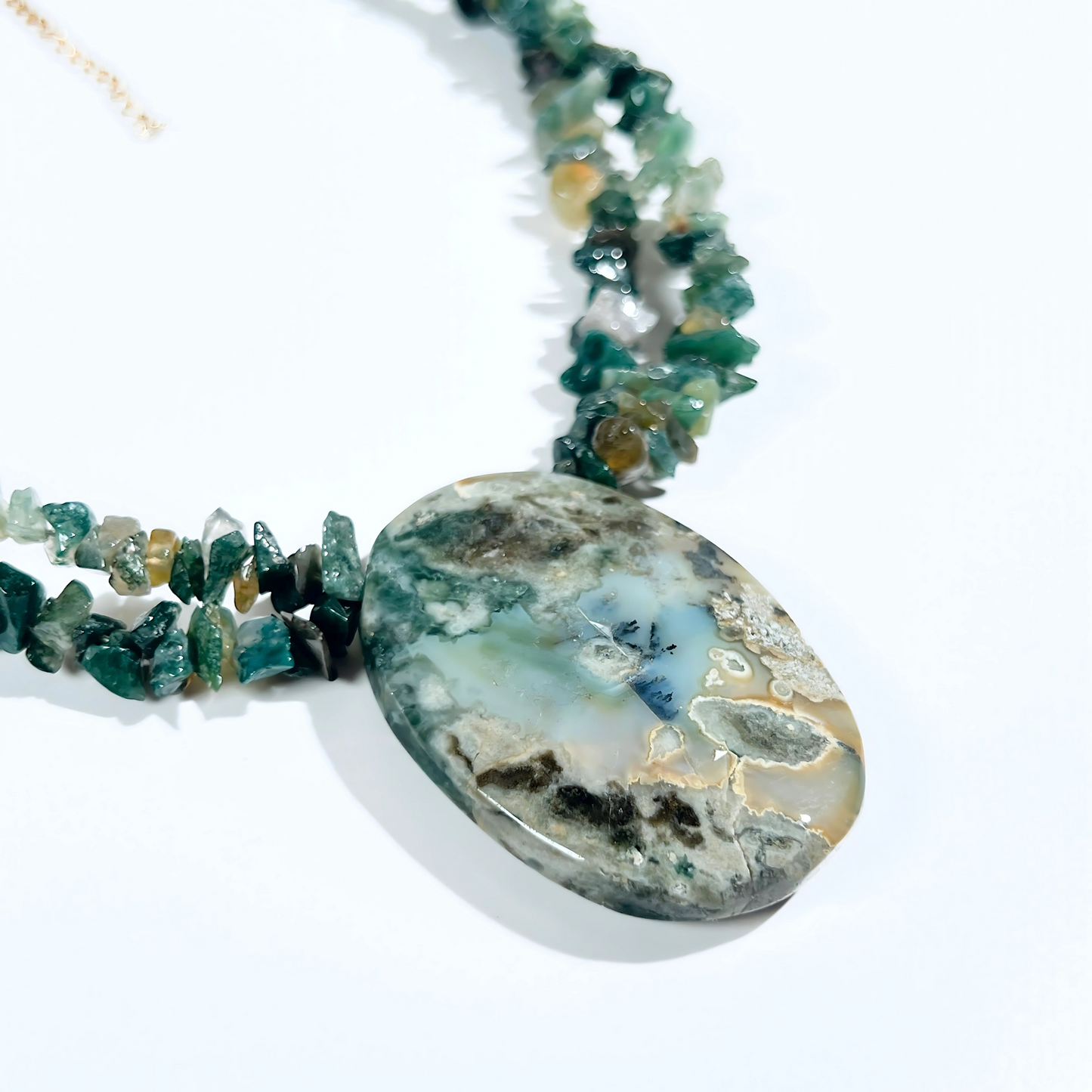 Eternal Waves” Necklace – Moss Agate & Ocean Jasper
