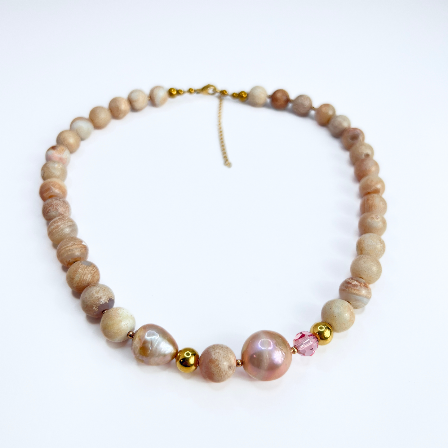 Souljewls "Luz Serena” Necklace – Jasper & Kasumi Pearl