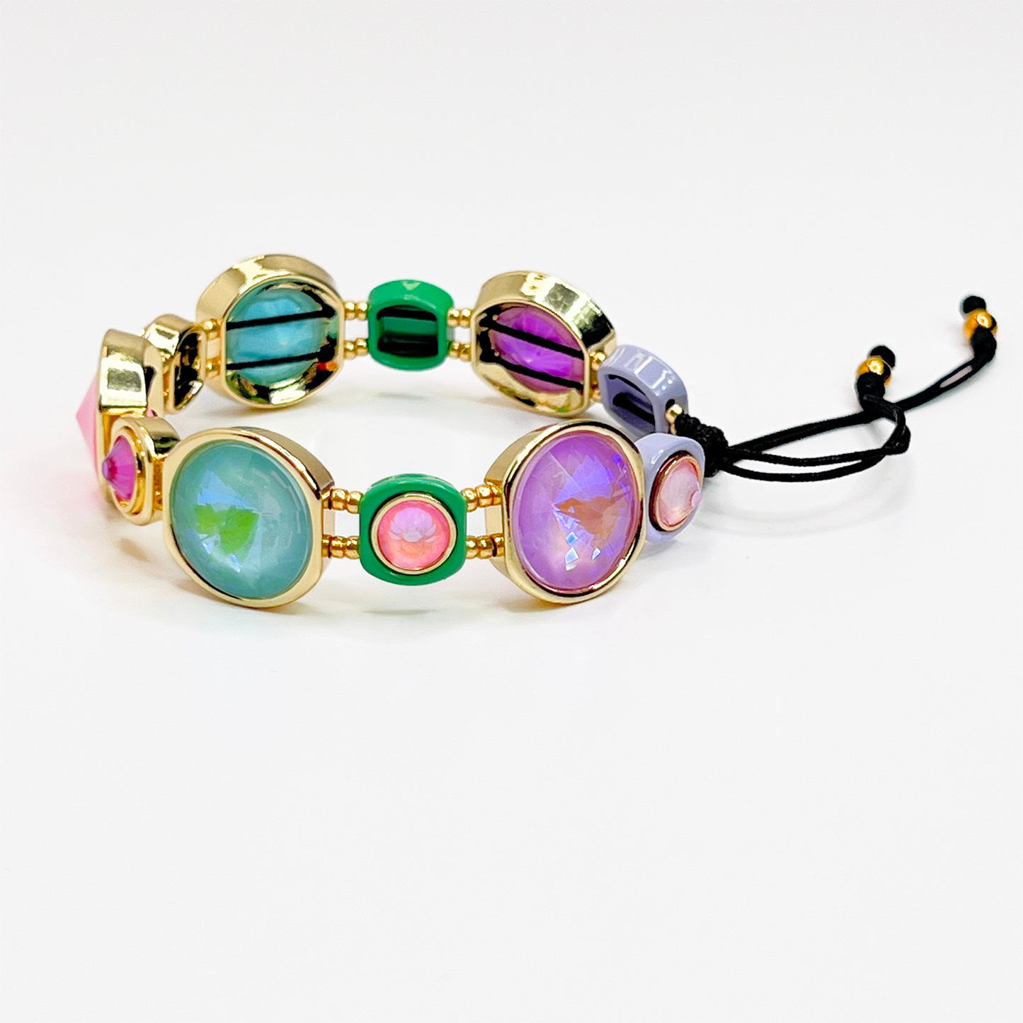 Souljewls Kaleido Bracelet – Adjustable Multicolor Enamel Beads, Handmade Jewelry