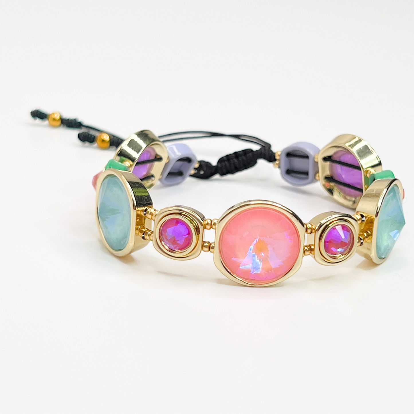 Souljewls Kaleido Bracelet – Adjustable Multicolor Enamel Beads, Handmade Jewelry