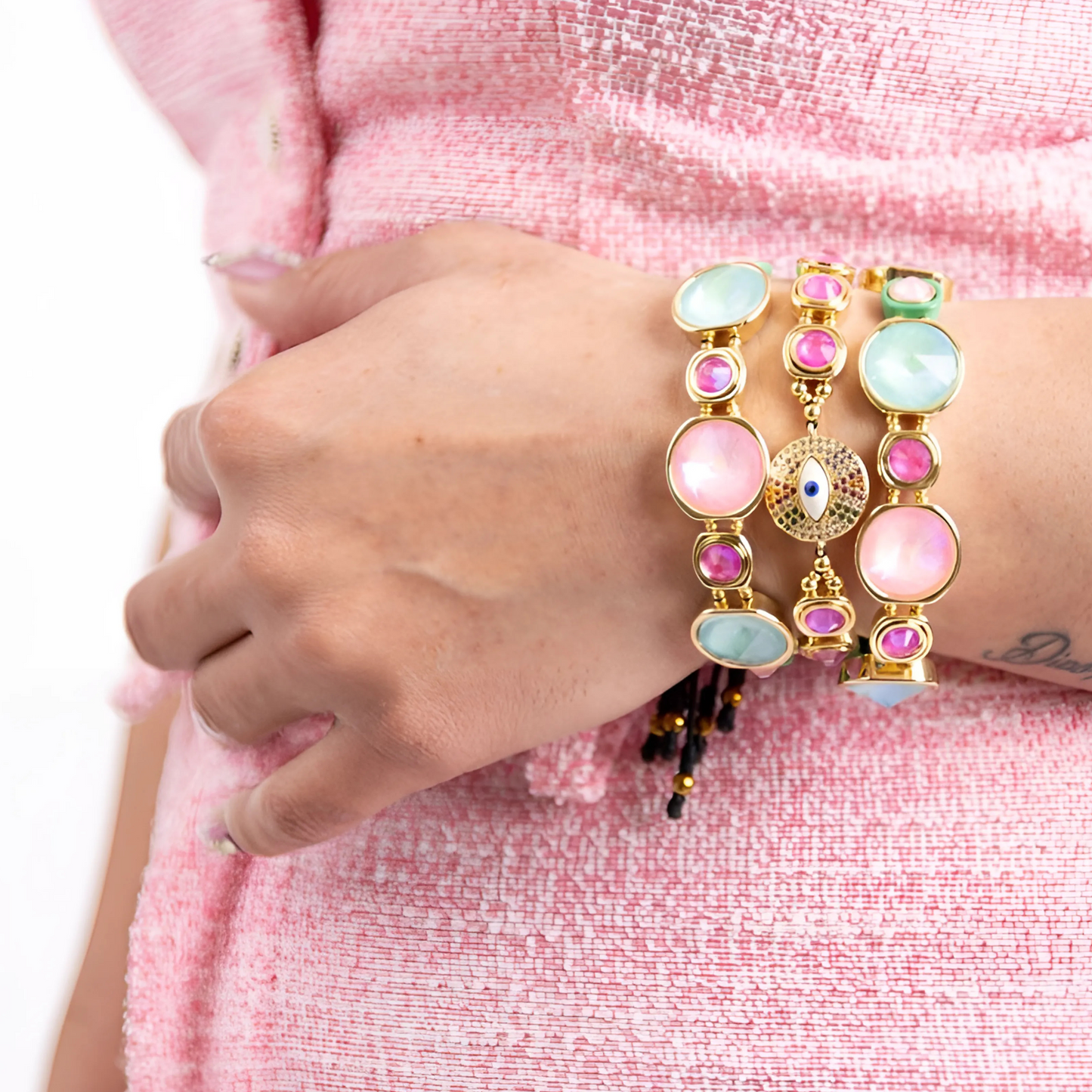 Souljewls Kaleido Bracelet – Adjustable Multicolor Enamel Beads, Handmade Jewelry