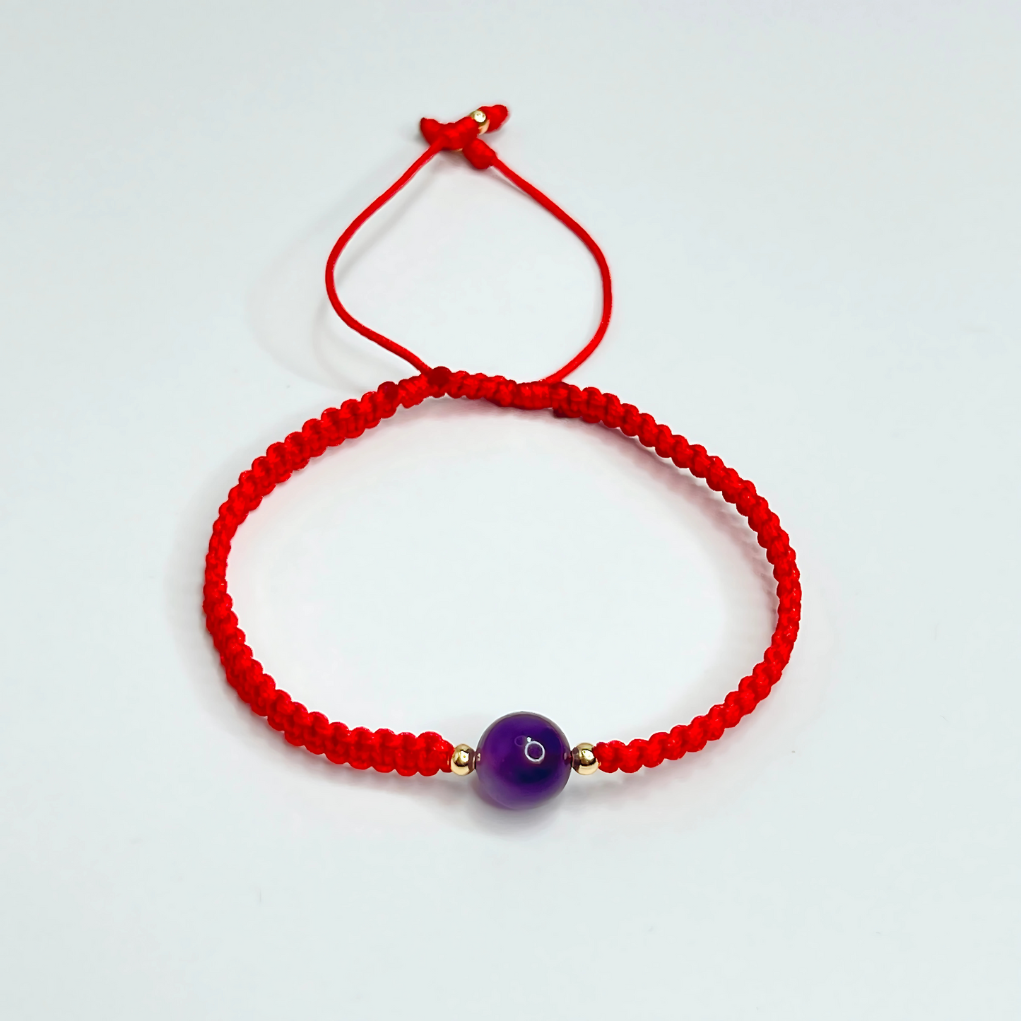 Souljewls Amethyst Red String Bracelet