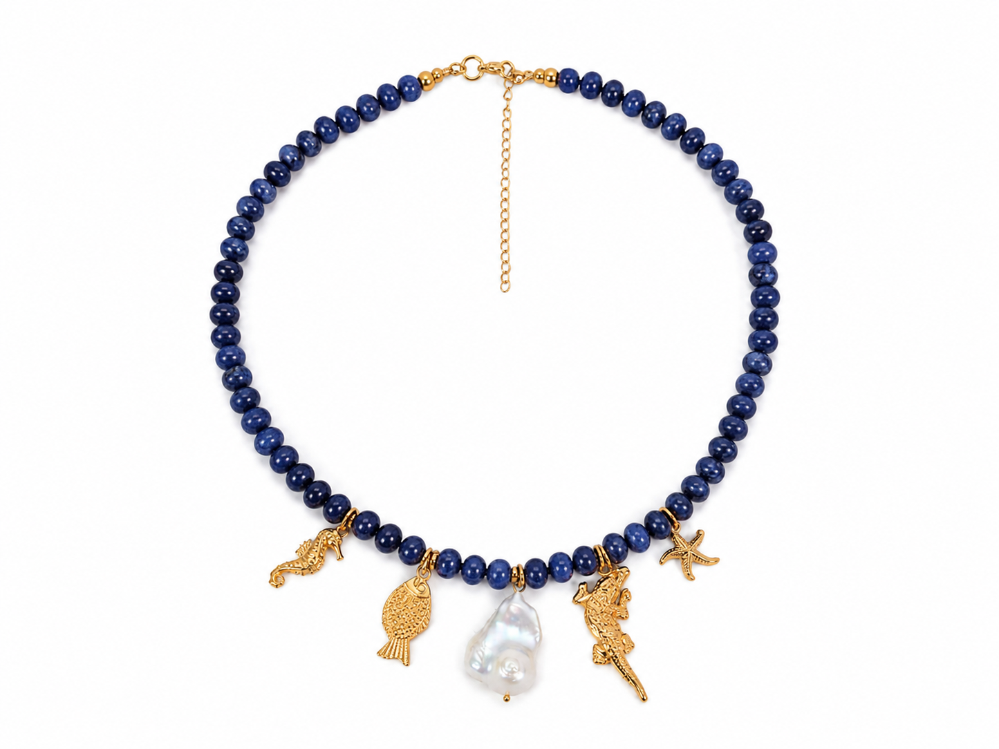 Mar Profundo Sodalite Charm Necklace
