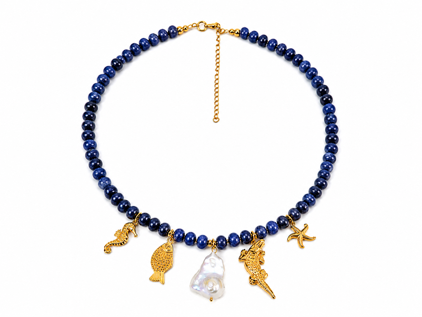 Mar Profundo Sodalite Charm Necklace