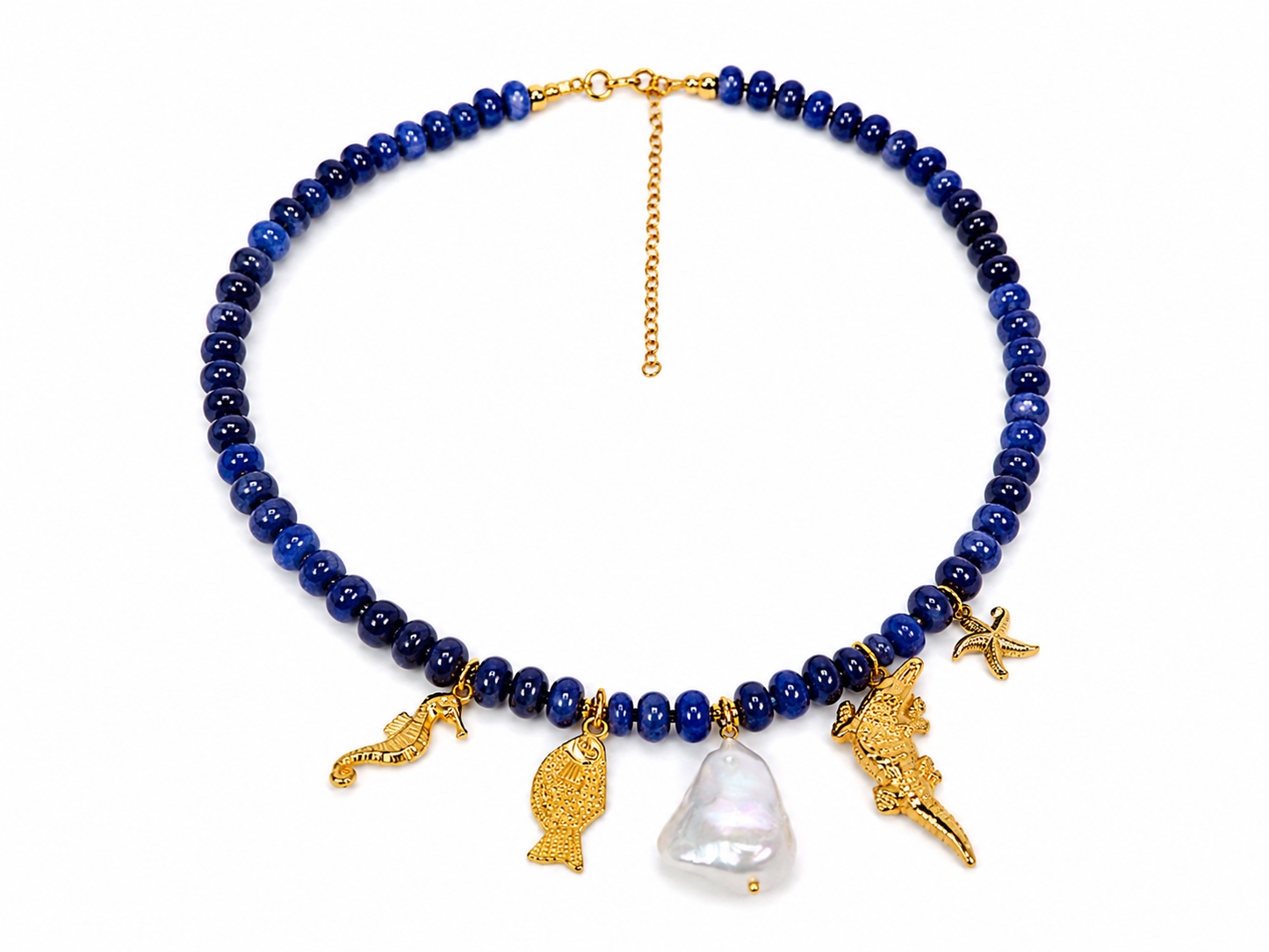 Mar Profundo Sodalite Charm Necklace