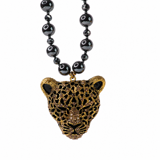 Black Panther Hematite Statement Necklace