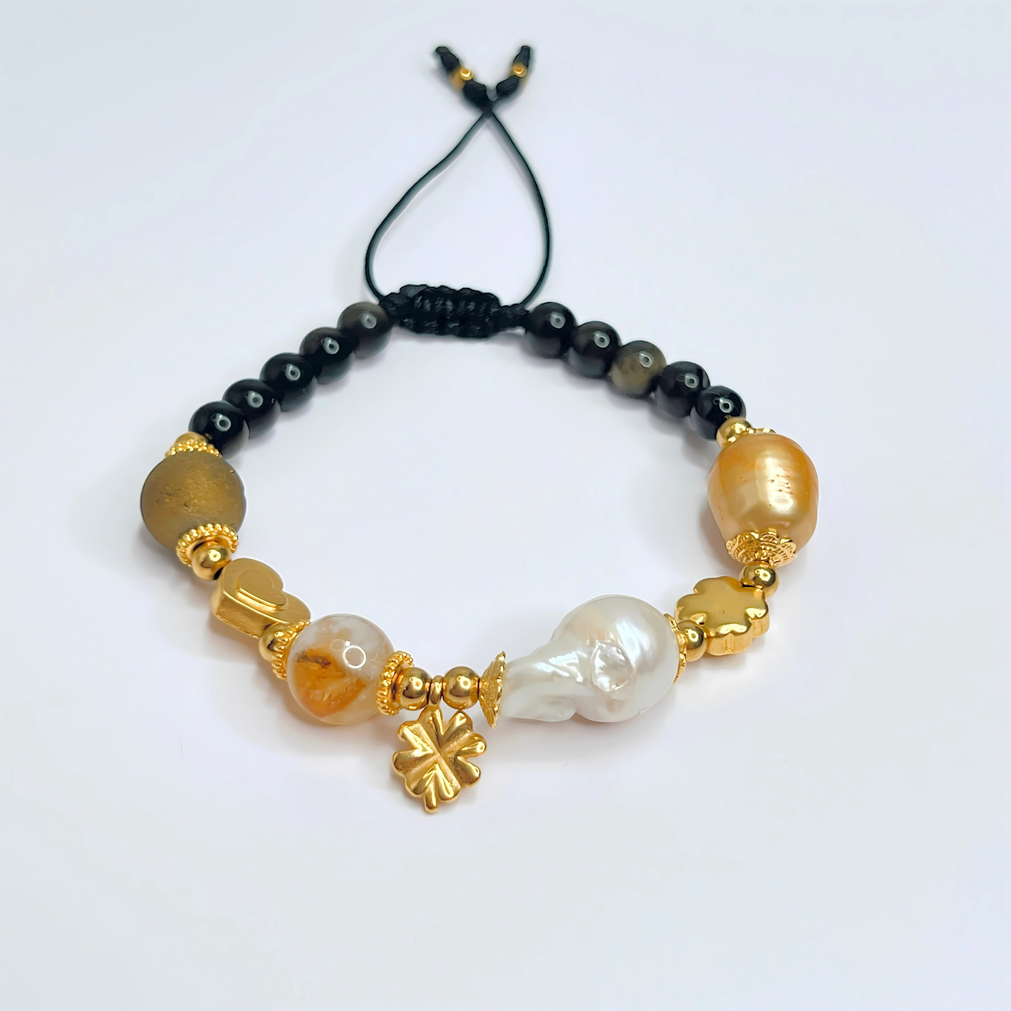 Souljewls Golden Obsidian & Citrine Bracelet – Luck, Protection & Abundance