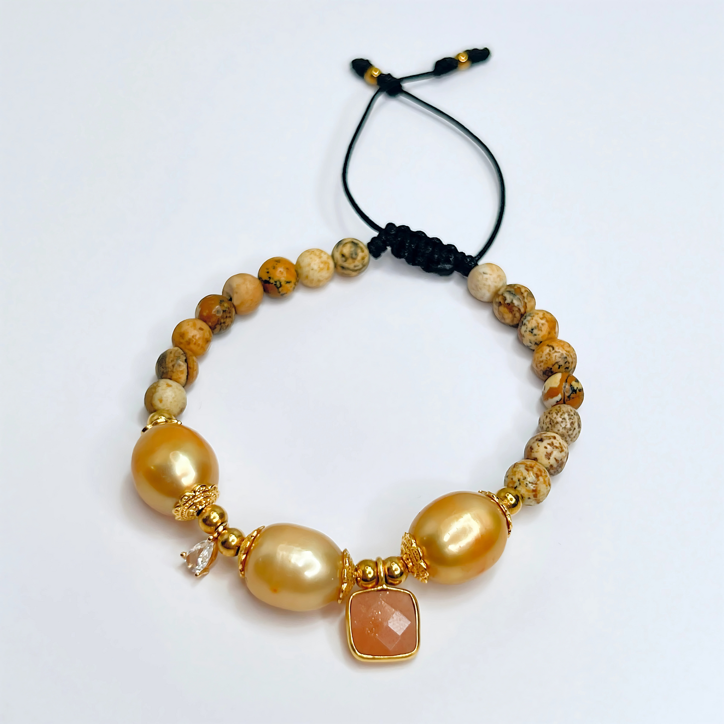 Souljewls Bumblebee Jasper & Pearl Bracelet – Strength, Positivity & Wisdom