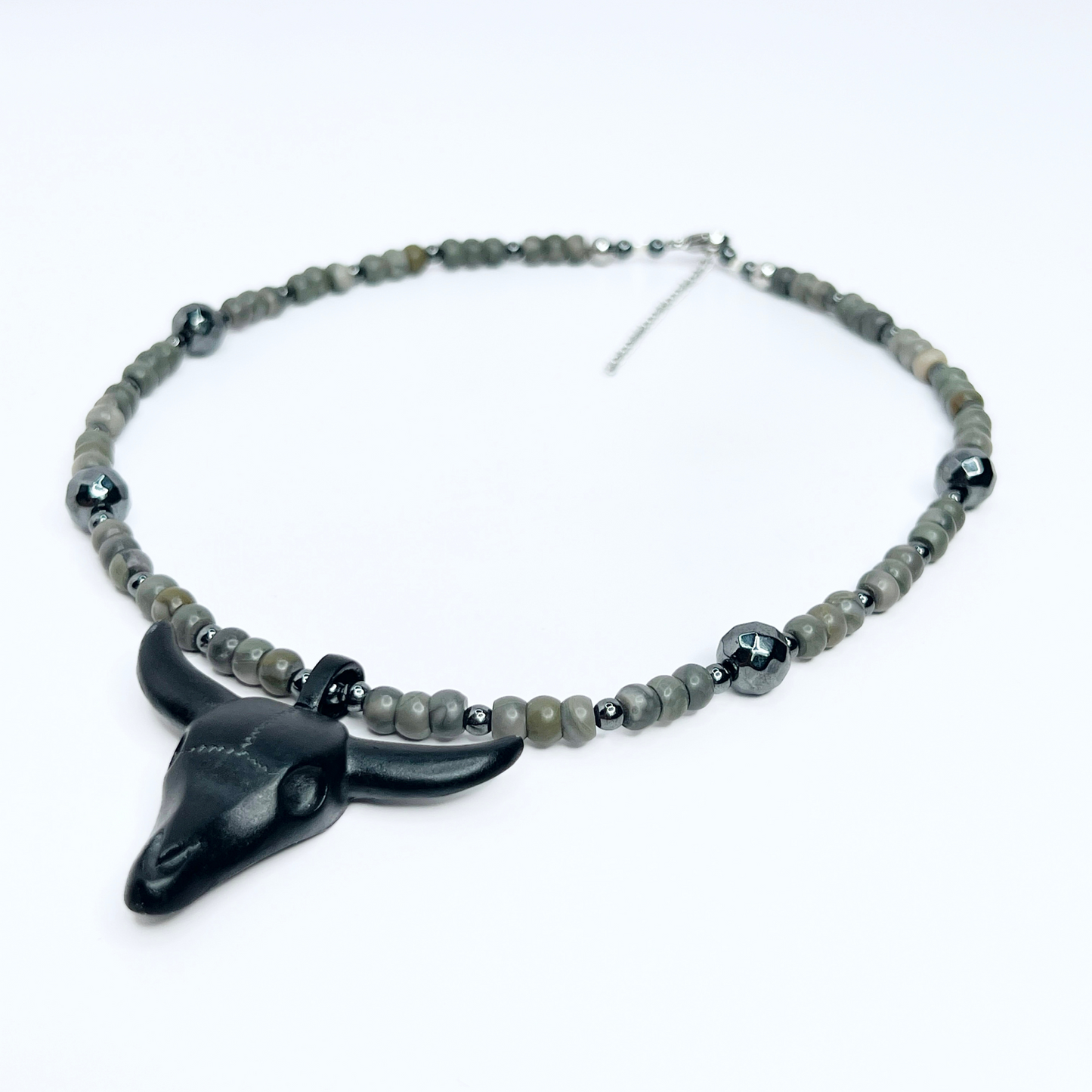 Souljewls – Tierra Indomable | Bull Skull & Jasper Necklace