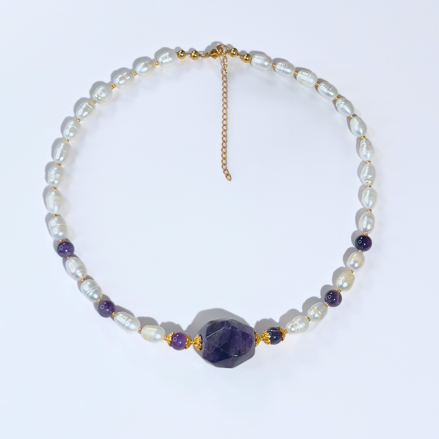 Souljewls “Divine Clarity” Pearl & Amethyst Necklace