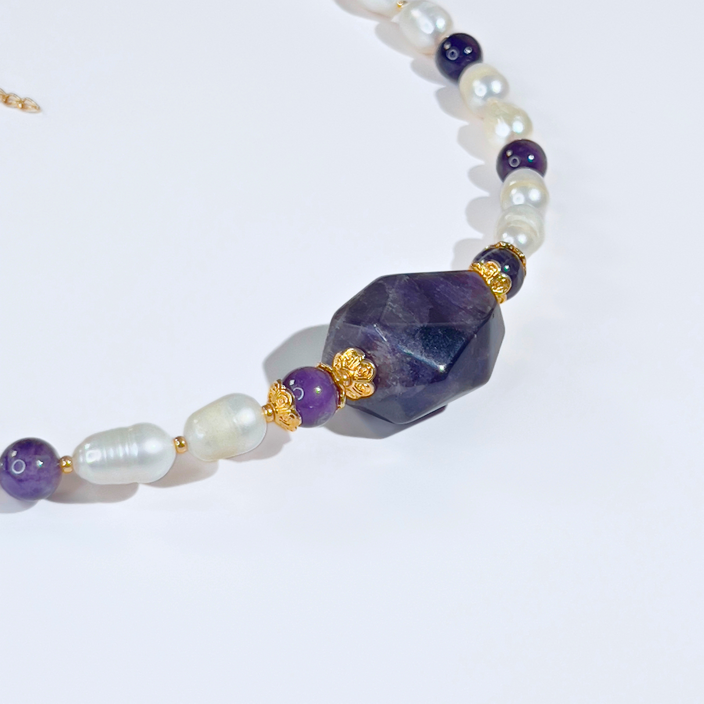 Souljewls “Divine Clarity” Pearl & Amethyst Necklace