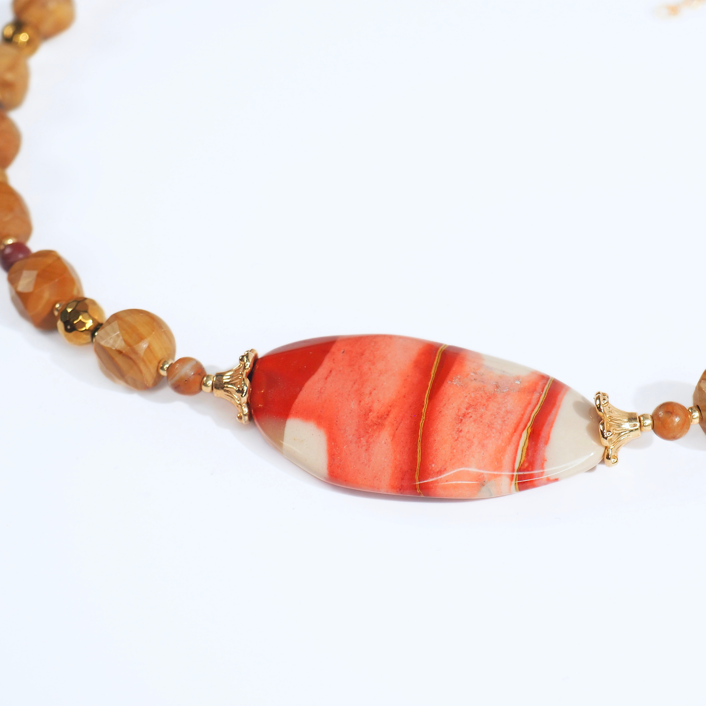 SoulJewls “Tierra Serena” Necklace — Red Banded Onyx & Wood Jasper