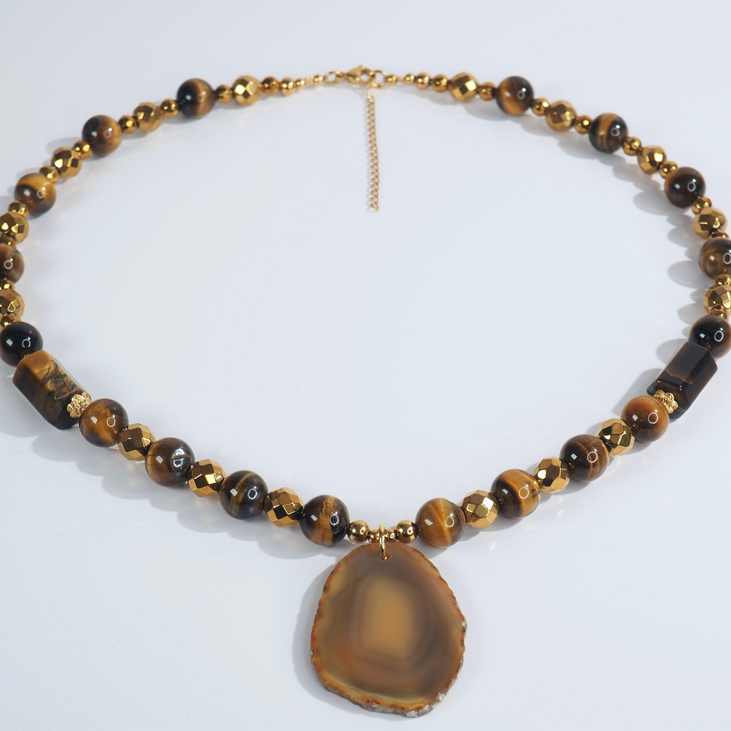 SoulJewls “Golden Power” Necklace — Tiger’s Eye & Honey Agate