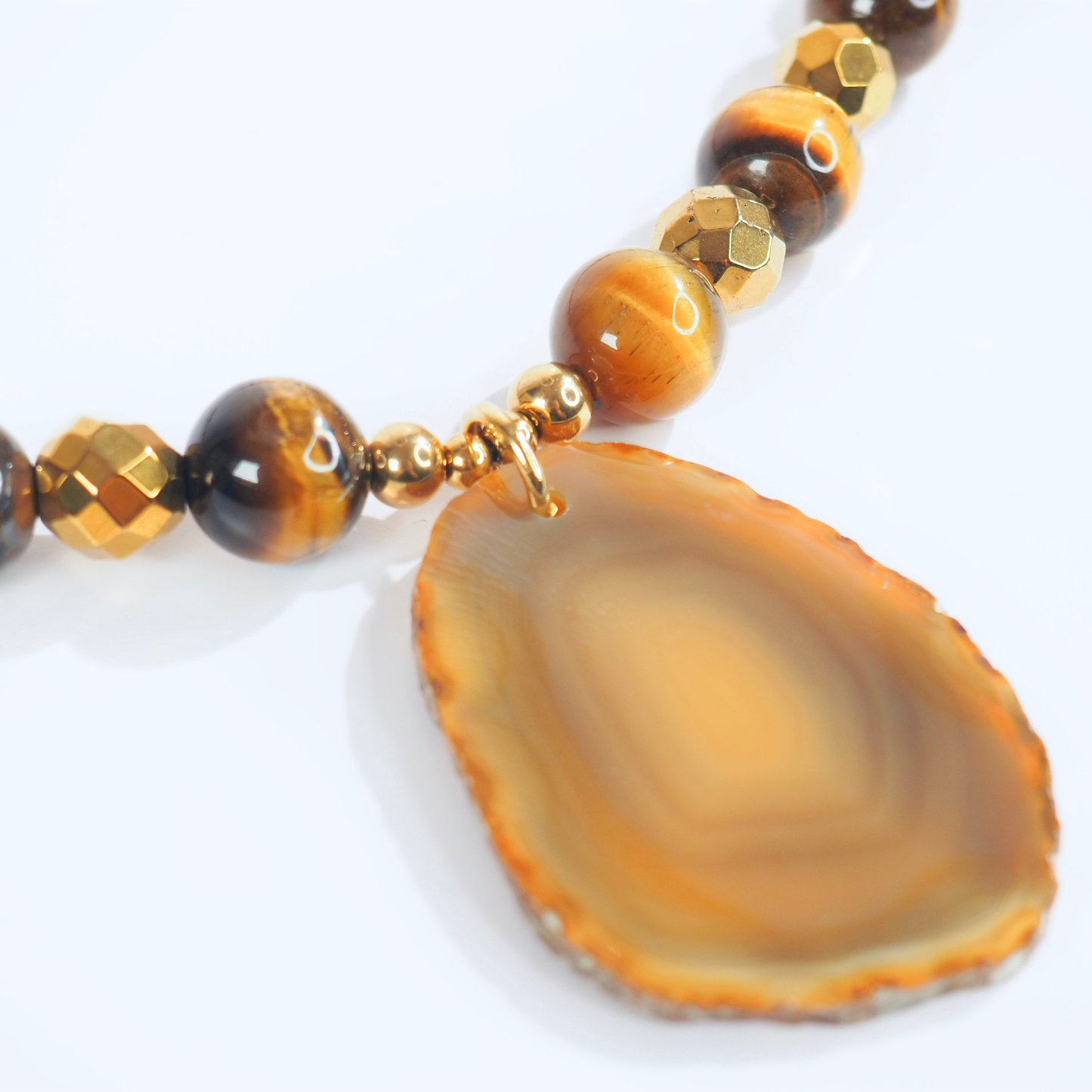 SoulJewls “Golden Power” Necklace — Tiger’s Eye & Honey Agate