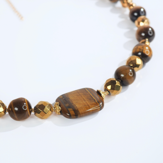 SoulJewls “Golden Vision” Necklace — Tiger’s Eye & Gold Hematite