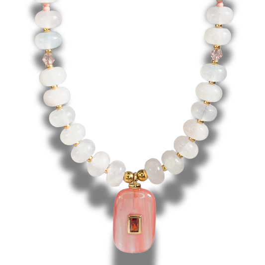 Rose Quartz Intention Necklace – Cherry Quartz Charm
