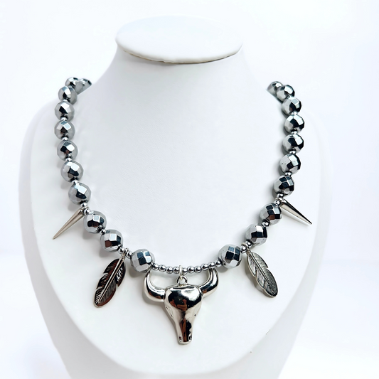 Souljewls – Silver Spirit Warrior | Hematite Power Necklace