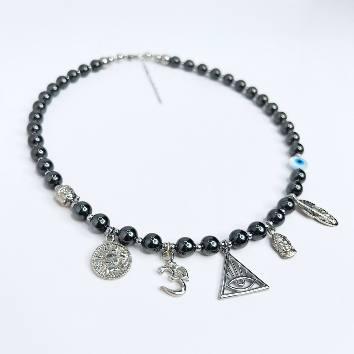 Souljewls – Awakened Rebel | Multi-Charm Hematite Necklace