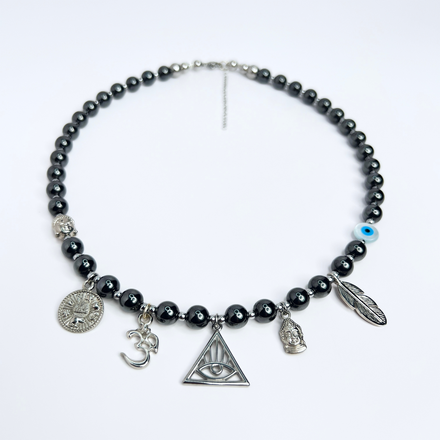 Souljewls – Awakened Rebel | Multi-Charm Hematite Necklace