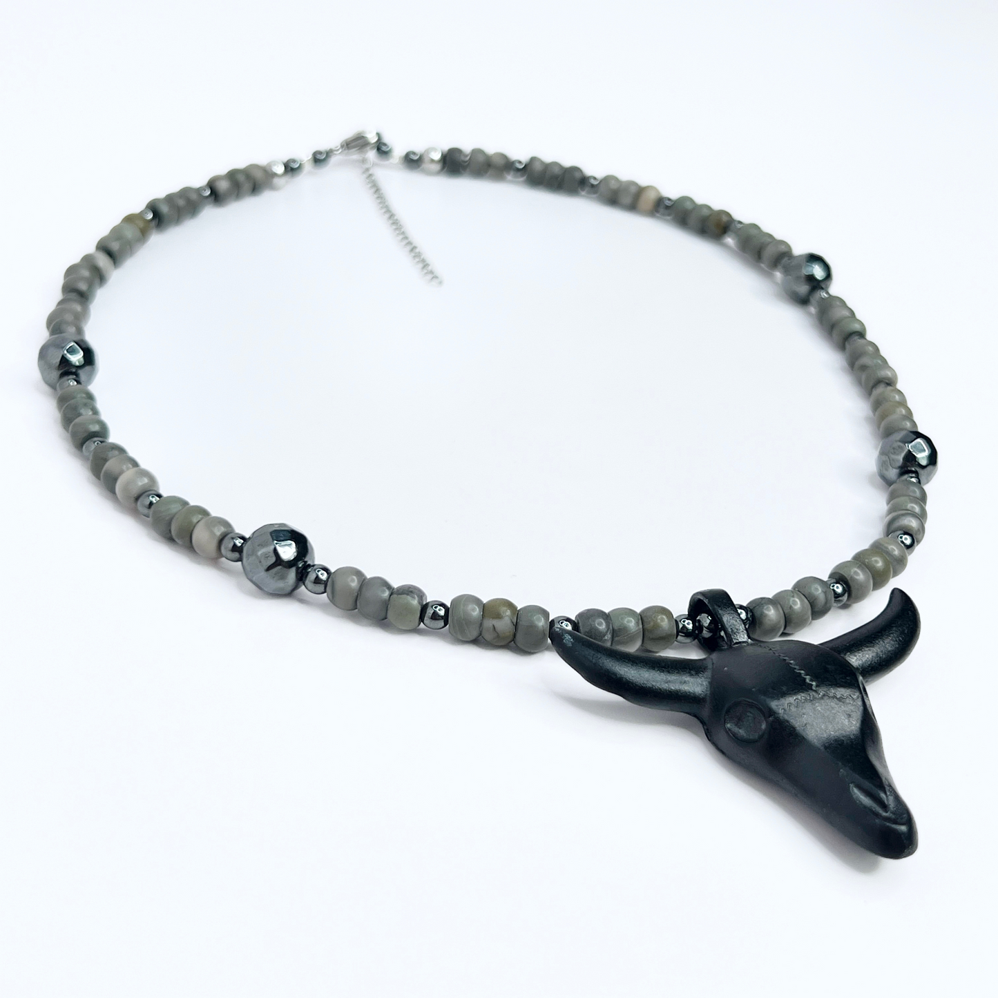 Souljewls – Tierra Indomable | Bull Skull & Jasper Necklace