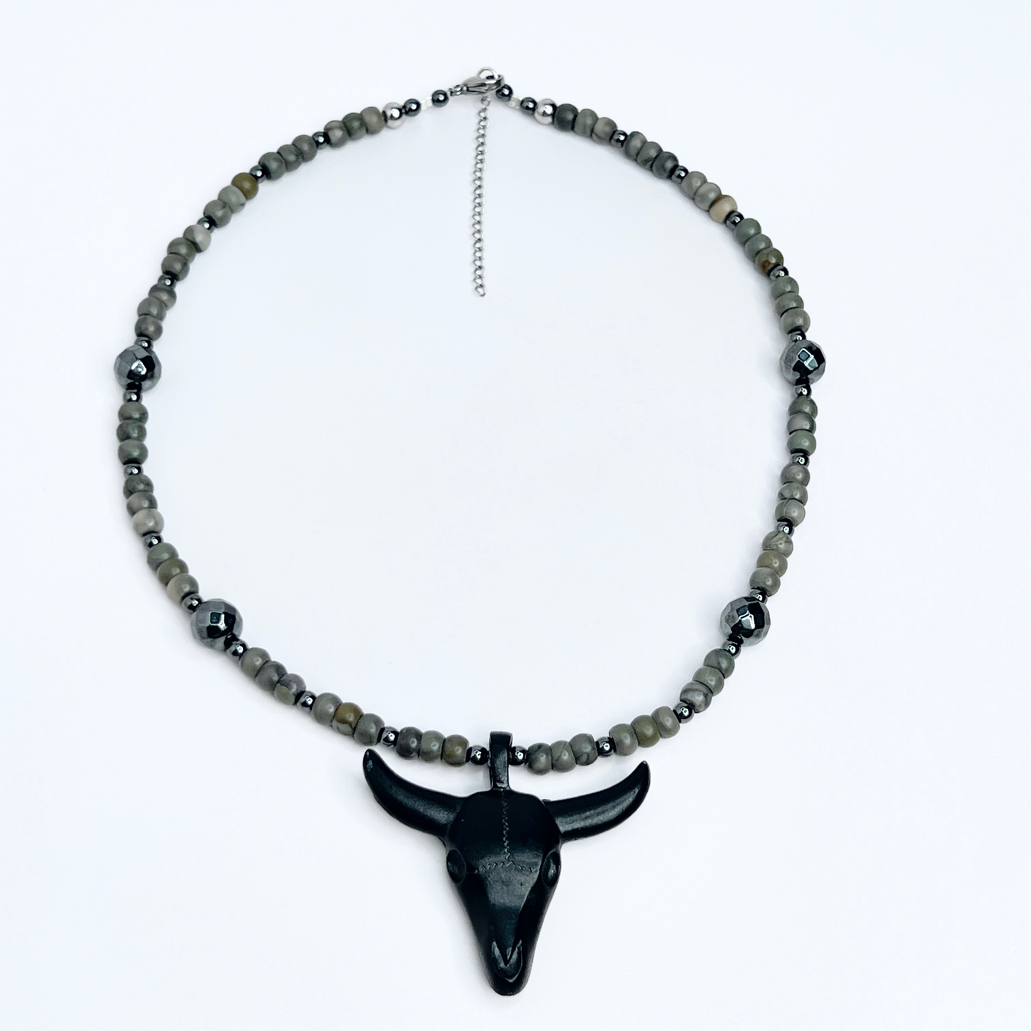 Souljewls – Tierra Indomable | Bull Skull & Jasper Necklace