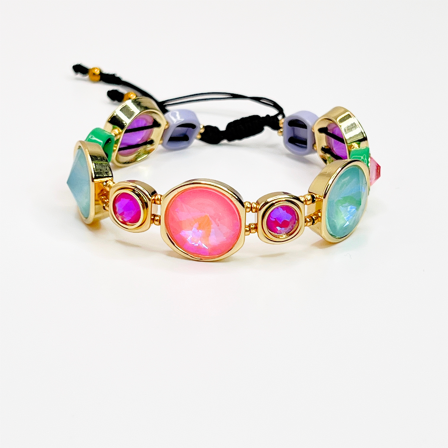 Souljewls  Kaleido Bracelet – Adjustable Multicolor Enamel Beads, Handmade Jewelry