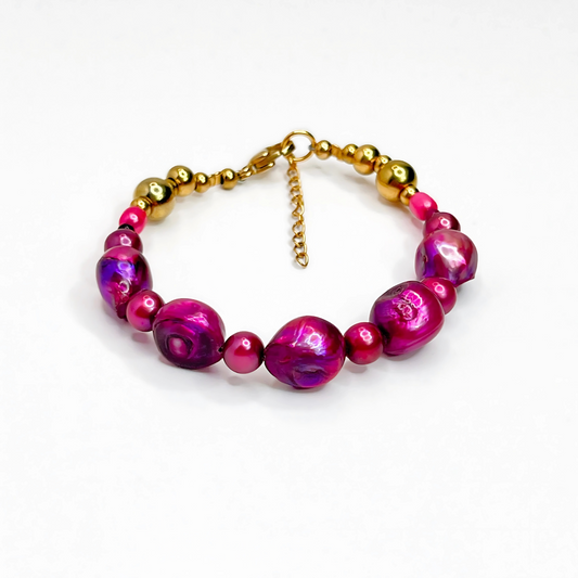 Souljewls Radiant Rose Bracelet – Magenta Pearl
